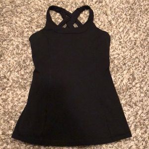 Black LuLu criss cross tank